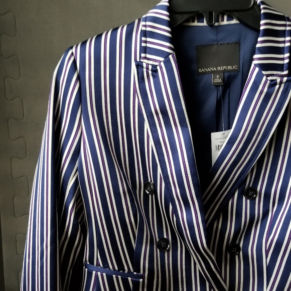 Banana Republic Striped Double Breasted Blazer - Picture 4 of 5